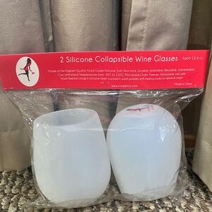 Vivajennz Silicone Collapsible Wine Glasses - White
